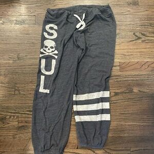 Soul cycle large, intentionally distressed capris